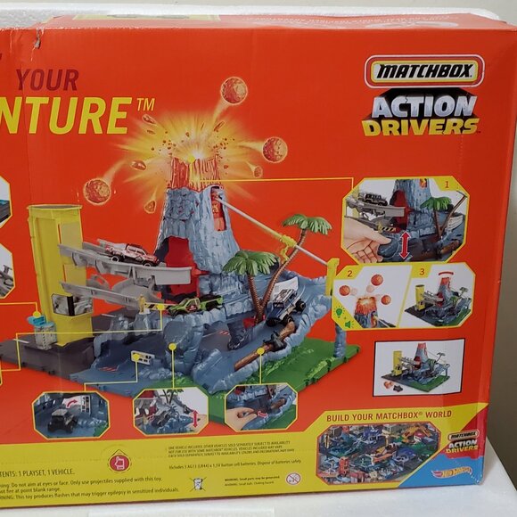Matchbox Action Drivers Volcano Escape Playset with Lights, Sounds & SUV Mattel - Picture 5 of 7